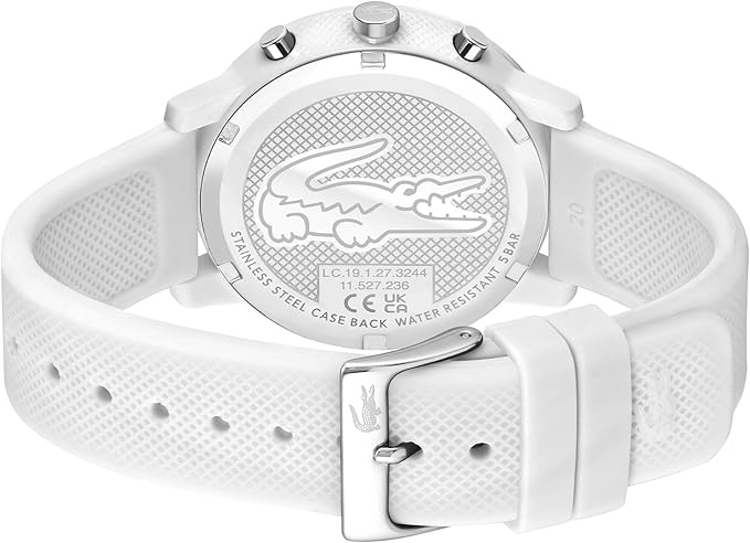 Lacoste 12.12 White Silicone Chronograph Men's Watch - 2011246