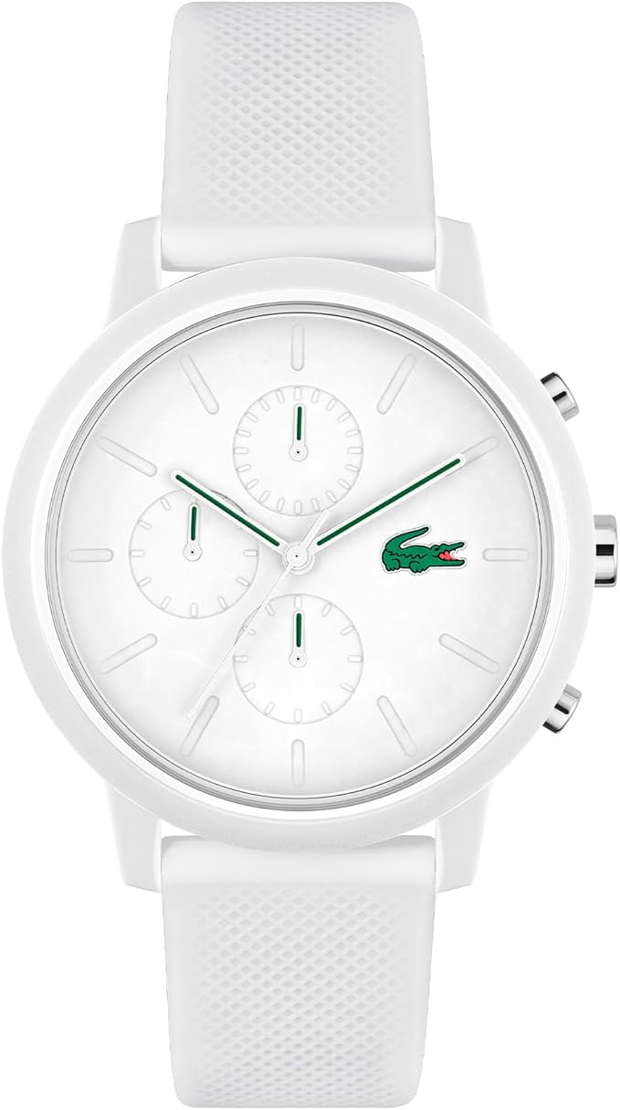 Lacoste 12.12 White Silicone Chronograph Men's Watch - 2011246