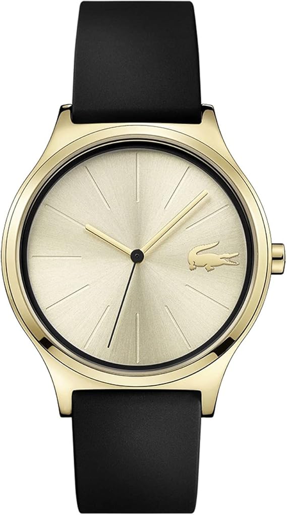 Lacoste Quartz Gold Dial Leather Band Women Watch - 2000946