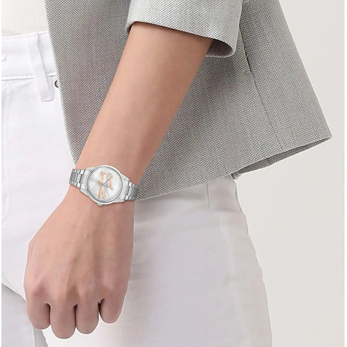 Lacoste Stainless Steel Grey Mother of Pearl Dial Women's Watch - 2001214