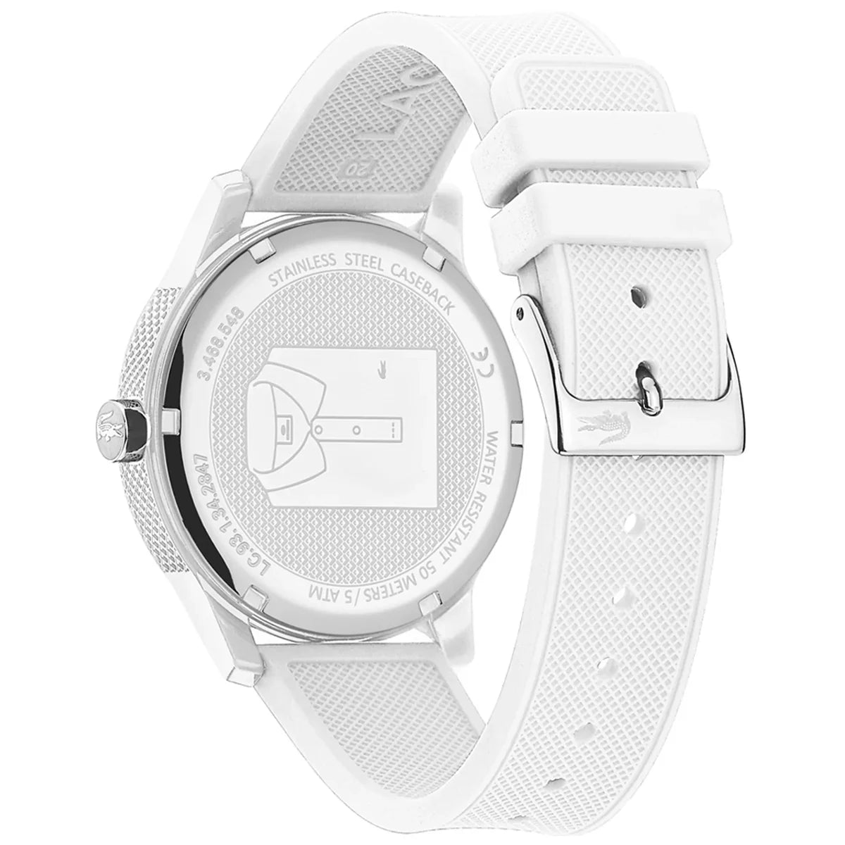 Lacoste White Silicone Round Dial Men's Watch - 2011069