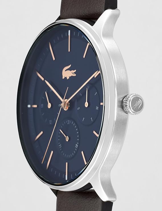 LACOSTE CLUB BLUE DIAL BROWN LEATHER MEN's WATCH - 2011227