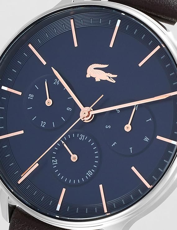 LACOSTE CLUB BLUE DIAL BROWN LEATHER MEN's WATCH - 2011227
