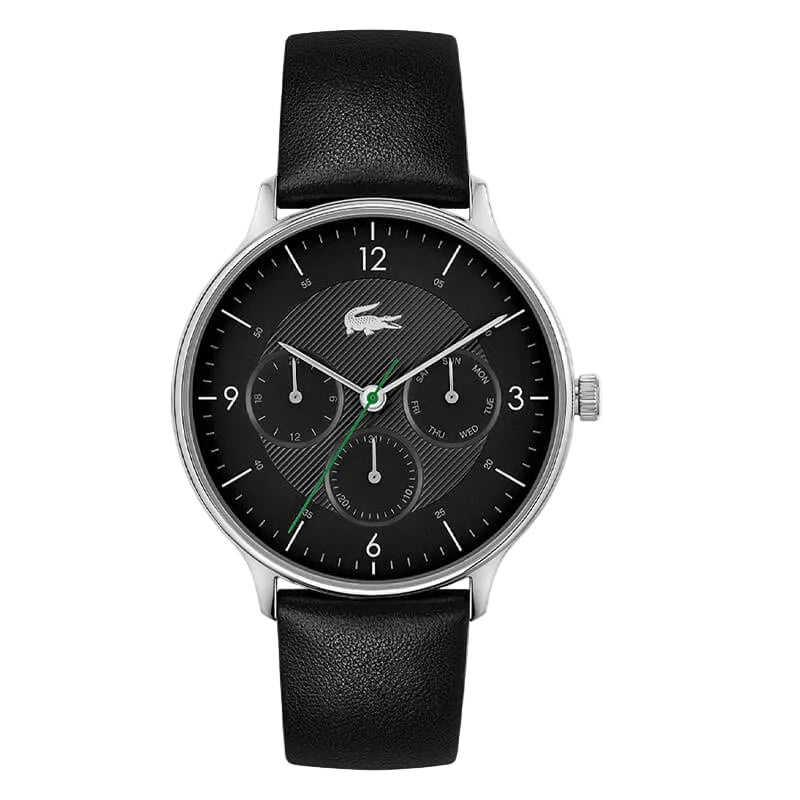 Lacoste Moon Multi Black Leather Strap Men's Watch - 2011139