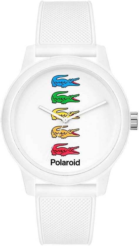 Lacoste Polaroid Special Edition White Dial Silicone Band Unisex Watch - 2011130