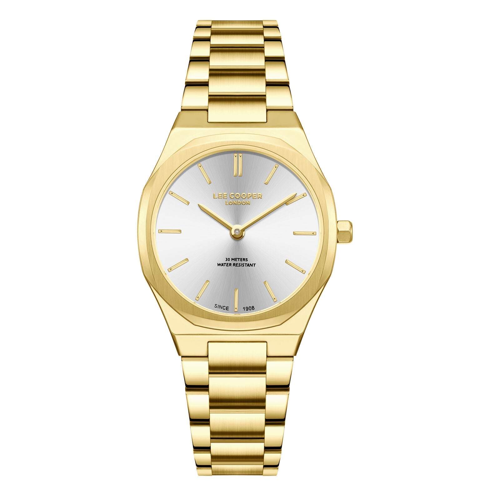 Lee Cooper Arlène gold watch with silver dial and matching gold bracelet