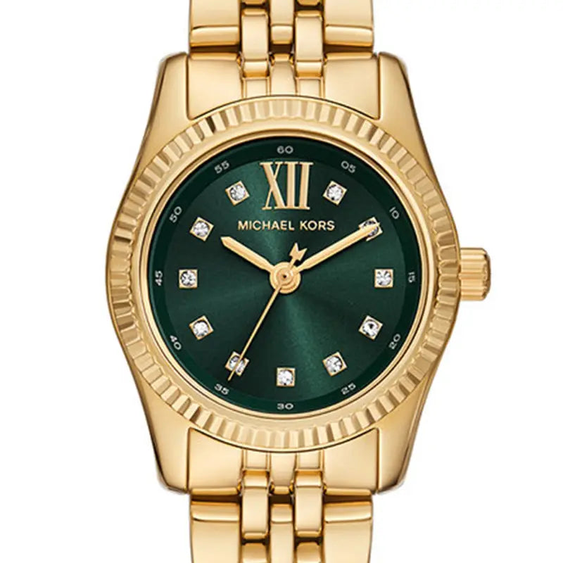 Michael Kors Petite Lexington Pavé Gold-Tone Watch MK4842