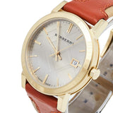 Burberry Women's Swiss Haymarket Check Fabric and Smooth Orange Leather Strap Women's Watch BU9016 - Watches of New Zealand #3