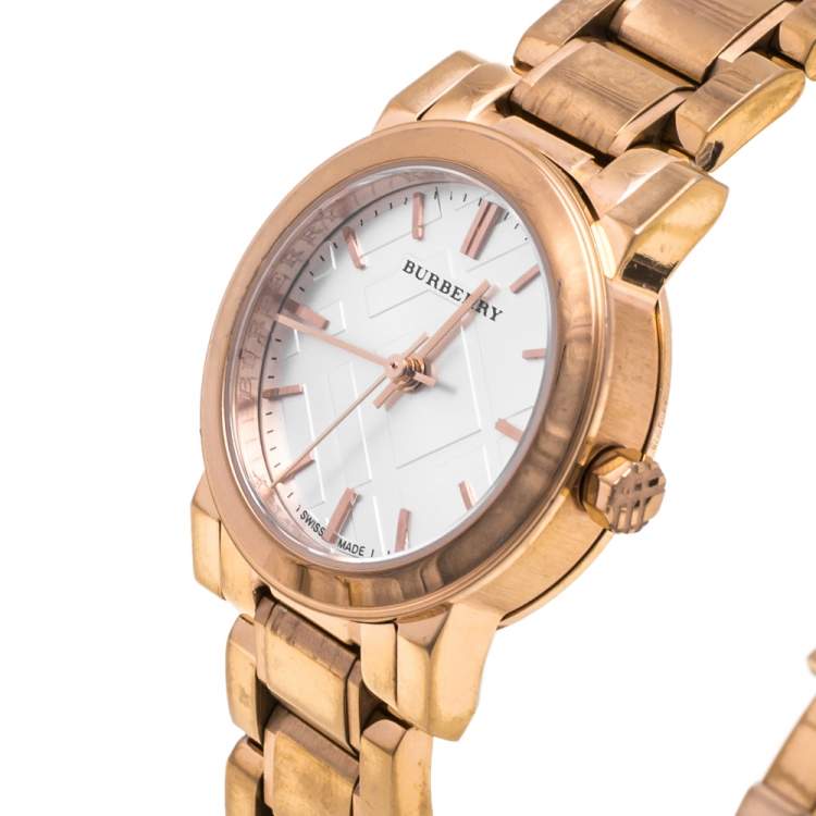 Burberry Women’s Swiss Made Quartz Rose Gold Stainless Steel White Dial Women's Watch BU9204 - Watches of New Zealand #2
