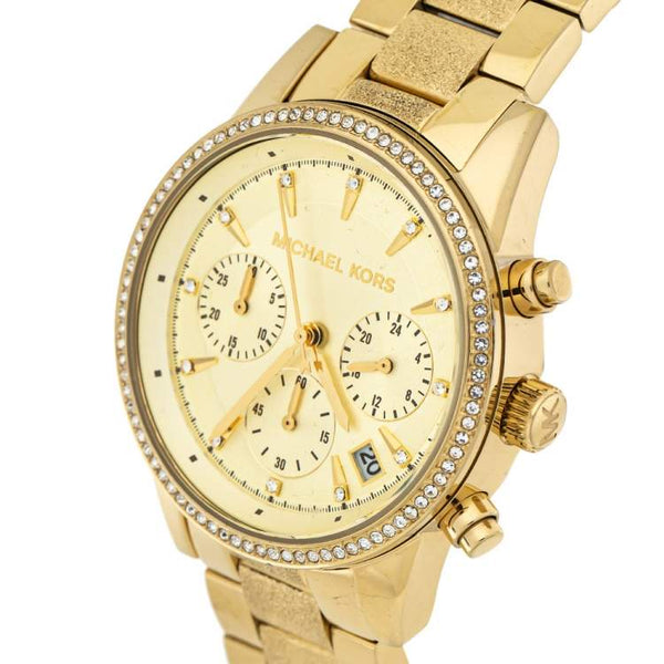 Michael Kors Ritz Chronograph Gold Tone Women's Watch MK6597 - Watches of New Zealand #2