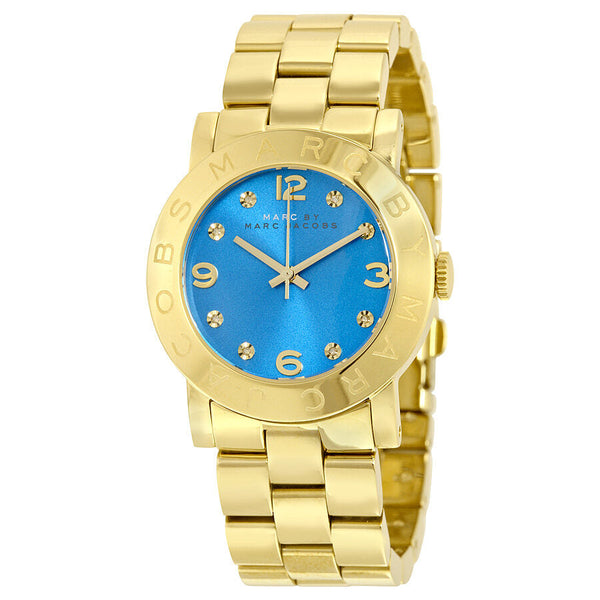 Marc by Marc Jacobs Amy Blue Dial Gold-tone Ladies Watch MBM3303 - Watches Of New Zealand