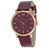 Marc by Marc Jacobs Baker Maroon Dial Moroon Leather Ladies Watch MBM1267 - Watches Of New Zealand