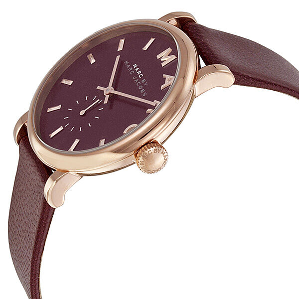 Marc by Marc Jacobs Baker Maroon Dial Moroon Leather Ladies Watch MBM1267 - Watches Of New Zealand #2