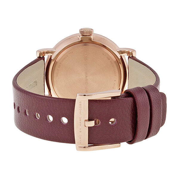 Marc by Marc Jacobs Baker Maroon Dial Moroon Leather Ladies Watch MBM1267 - Watches Of New Zealand #3