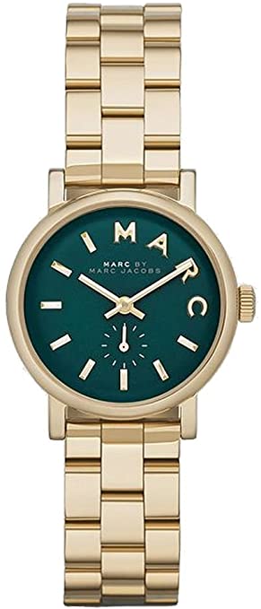 Marc By Marc Jacobs Baker mini women's watch with green dial and gold-tone bracelet