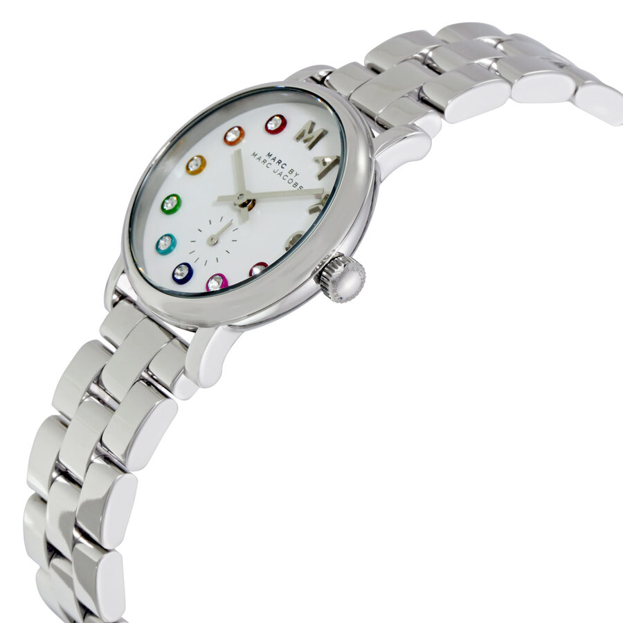 Marc By Marc Jacobs Baker Crystal Markers Silver Watch - MBM3423