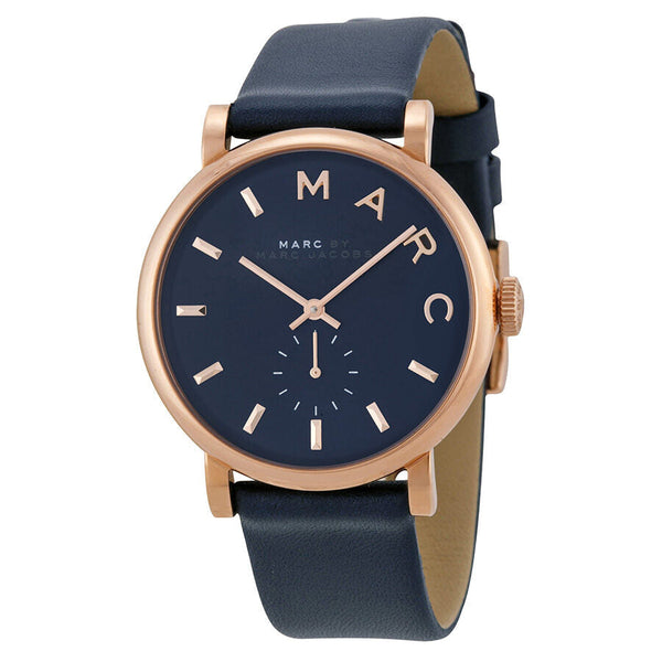 Marc by Marc Jacobs Baker Navy Dial Navy Leather Ladies Watch #MBM1329 - Watches Of New Zealand