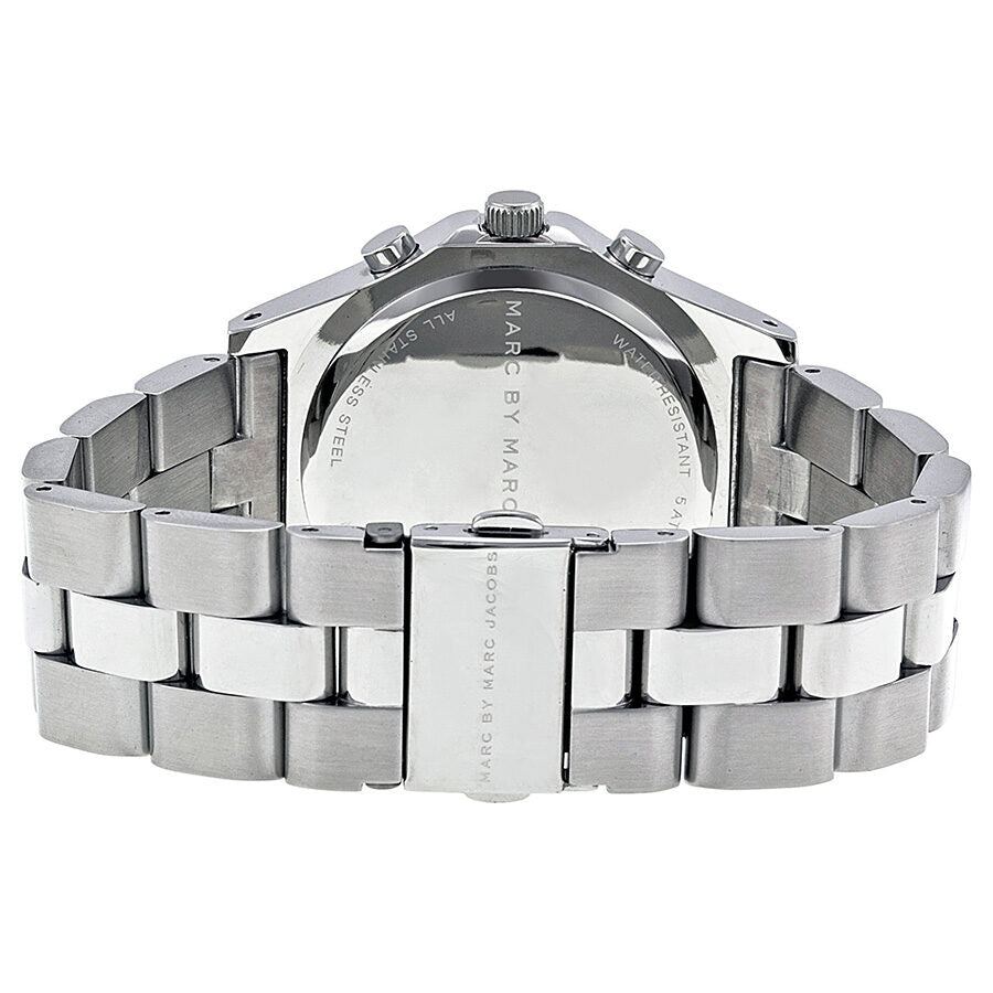 Marc By Marc Jacobs Blade Chronograph Date Crystal Markers Silver Watch - MBM3100