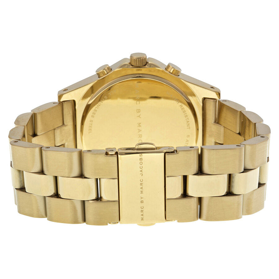 Marc By Marc Jacobs Blade Chronograph Black Dial Gold Tone Watch - MBM3309