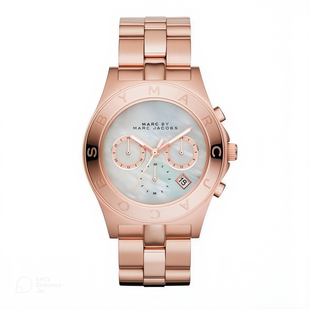 Marc By Marc Jacobs Blade Chronograph Pearl Dial Rose Gold Watch - MBM8637
