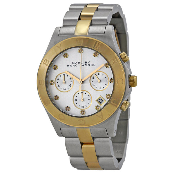 Marc by Marc Jacobs Chronograph Silver Dial Two-tone Ladies Watch MBM3177 - Watches Of New Zealand