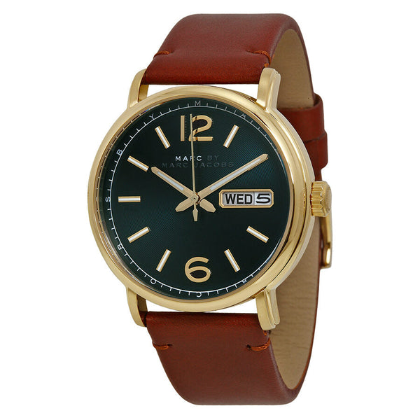 Marc by Marc Jacobs Fergus Green Dial Brown Leather Men's Watch MBM5077 - Watches of New Zealand