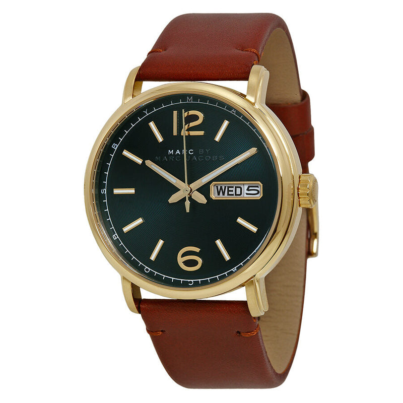 Marc by Marc Jacobs Fergus Green Dial Brown Leather Men's Watch MBM5077 - Watches of New Zealand