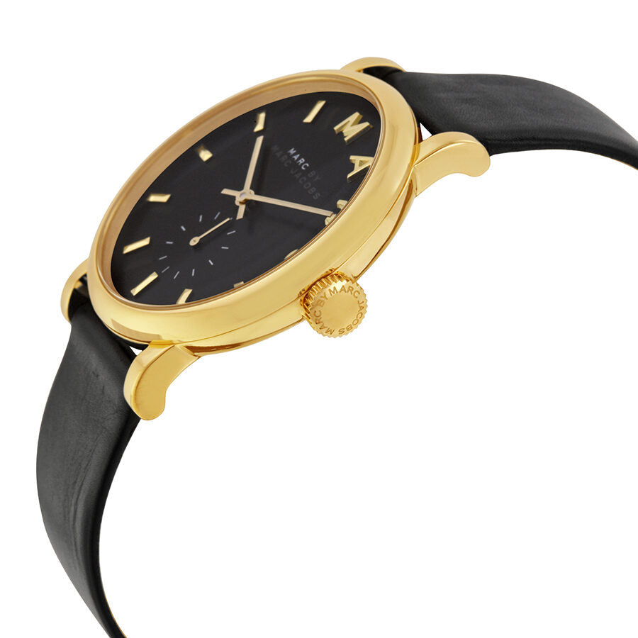 Marc By Marc Jacobs Baker Black Dial Leather Ladies Watch - MBM1269