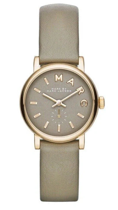 Marc by Marc Jacobs Baker Grey Dial Gravel Gray Leather Ladies Watch - MBM1318