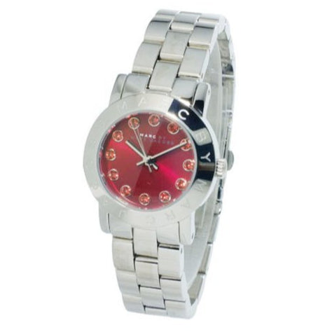 Marc Jacobs Amy Red Dial Silver Steel Strap Women Watch - MBM3335