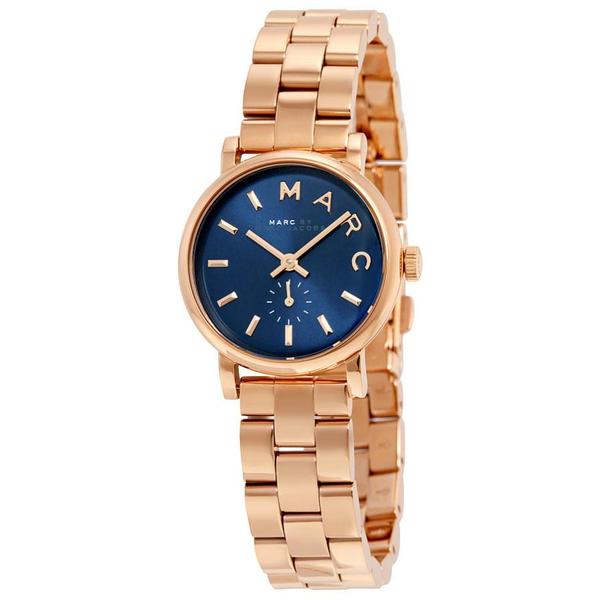 Marc By Marc Jacobs Baker Navy Dial Rose Gold-plated Ladies Watch - MBM3332
