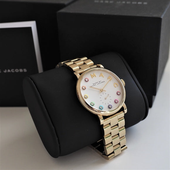 Marc Jacobs Baker White Dial Gold 36mm Ladies Watch - MBM3440