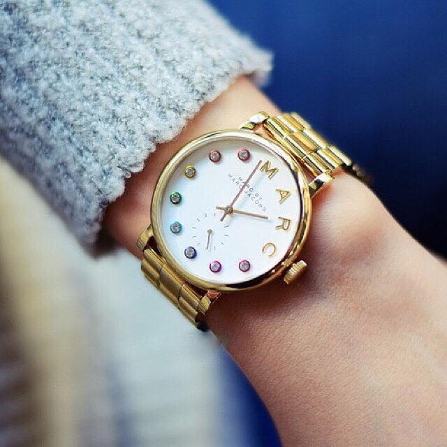 Marc Jacobs Baker White Dial Gold 36mm Ladies Watch - MBM3440