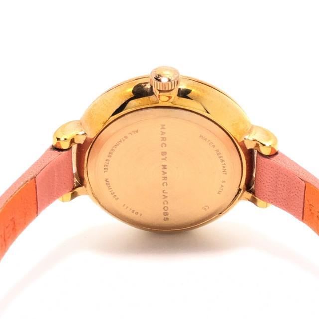 Caseback view of Marc by Marc Jacobs Sally watch showing engraved case back