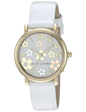Marc Jacobs Roxy White Dial White Leather Strap Women Watch - MJ1607