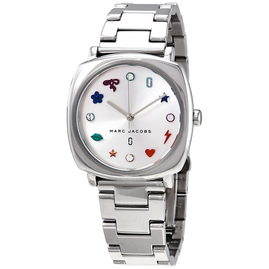 Marc Jacobs MJ3548 silver stainless steel womens watch with colorful icon dial