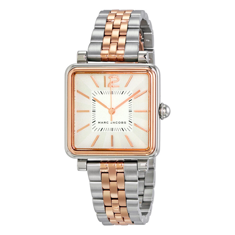 Marc Jacobs Vic silver dial two-tone watch with rose gold and stainless steel bracelet