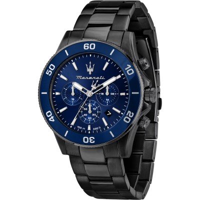 Maserati Competizione Chronograph Blue Dial Gunmetal Grey Stainless Steel Men's Watch R8873600005
