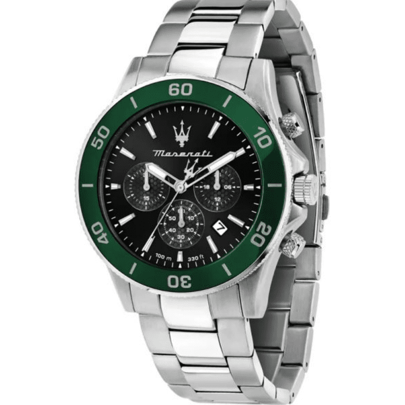 Maserati Men's Competizione (43m) Black Chronograph Dial / Stainless Steel Bracelet R8873600008