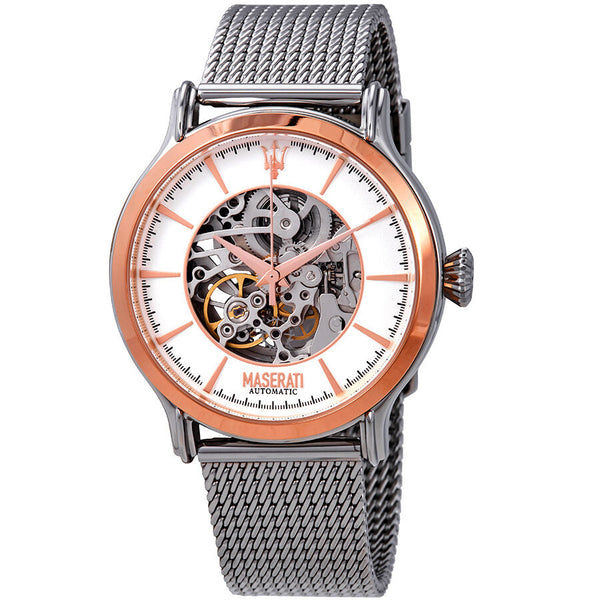 Maserati Epoca Automatic White Open Heart Dial Men's Watch R8823118001 - Watches of New Zealand