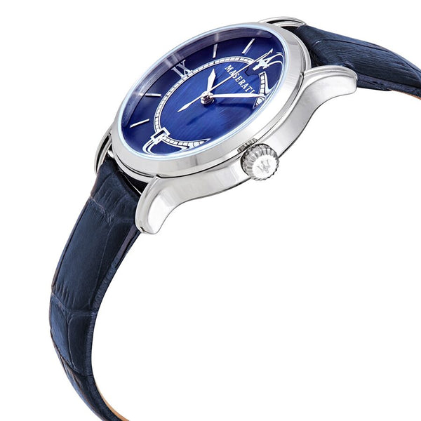Maserati Epoca Blue Dial Blue Leather Ladies Watch R8851118502 - Watches of New Zealand #2