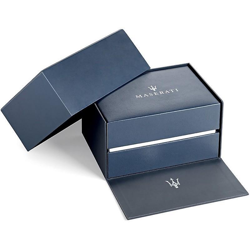 Maserati Ingegno watch presentation box with watch case and Maserati branding