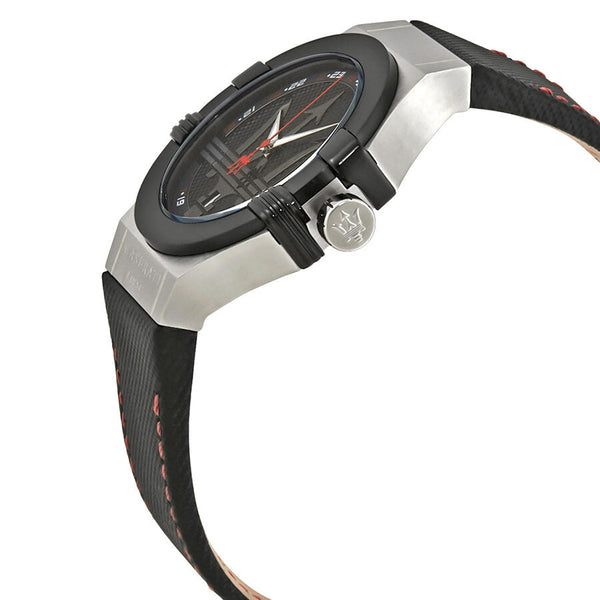 Maserati Potenza Black Dial Black Leather Men's Watch R8851108001 - Watches of New Zealand #2