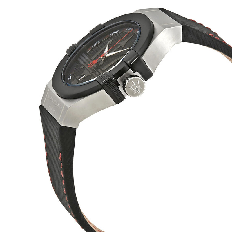 Maserati Potenza Black Dial Black Leather Men's Watch R8851108001 - Watches of New Zealand #2