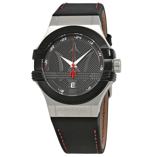 Maserati Potenza Black Dial Black Leather Men's Watch R8851108001 - Watches of New Zealand