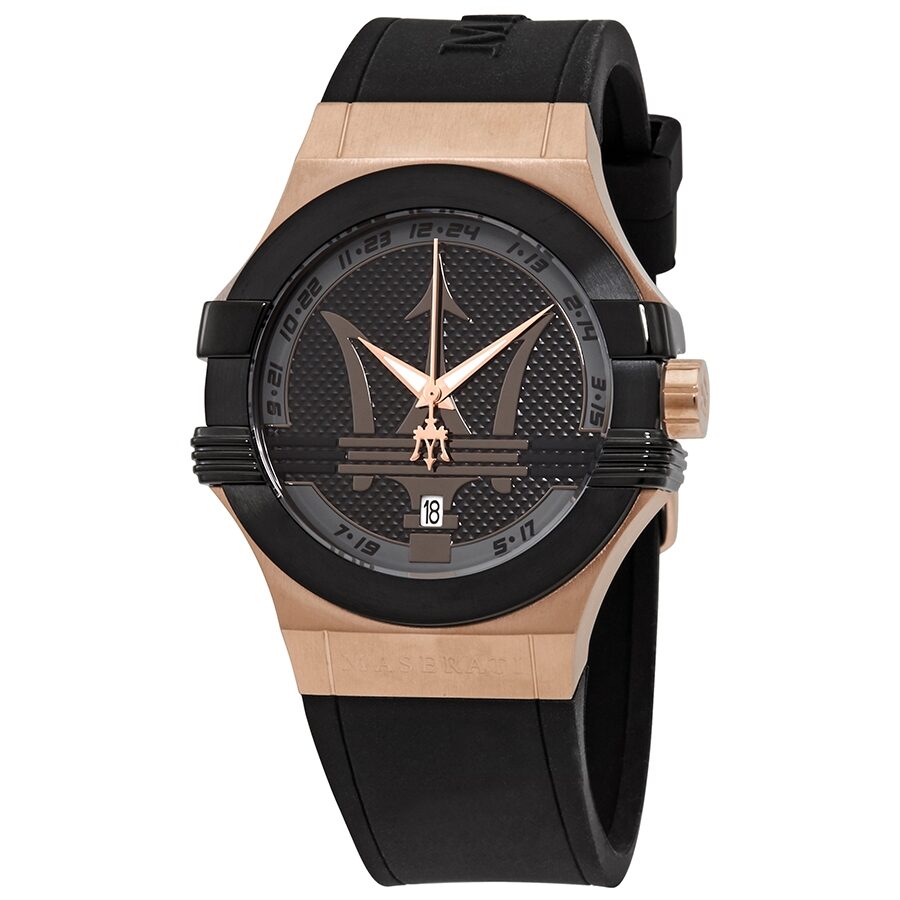 Maserati Potenza Black Dial Black Rubber Men's Watch R8851108002