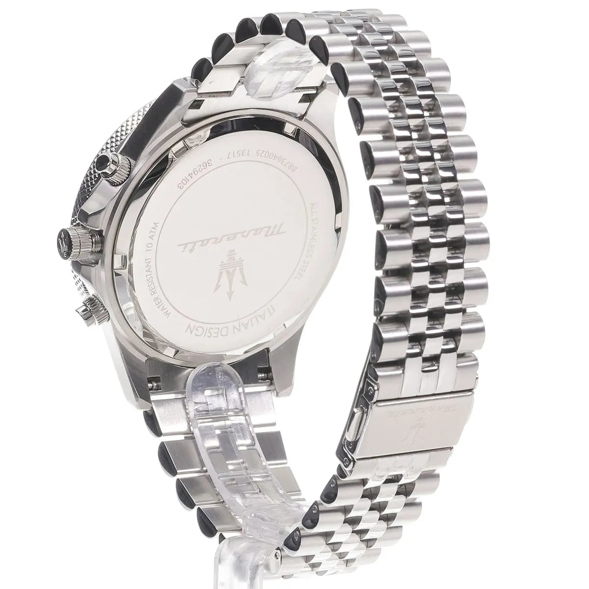 Maserati Sfida Sport watch detail view of case side and bracelet links