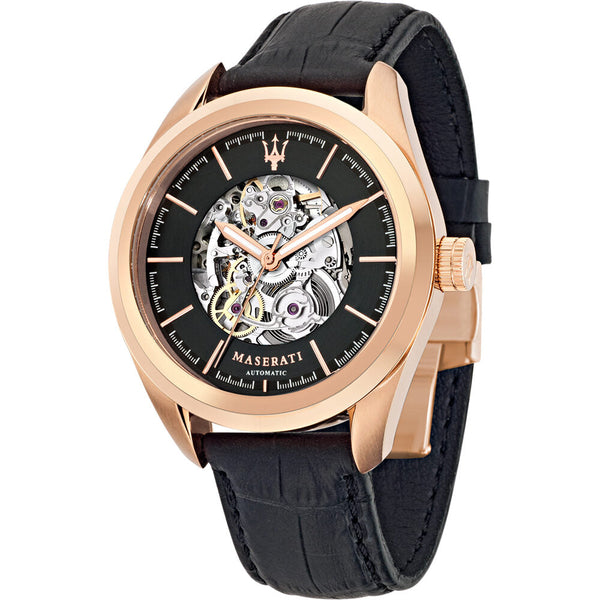 Maserati Traguardo Automatic Black/Skeleton Dial Men's Watch R8821112001 - Watches of New Zealand