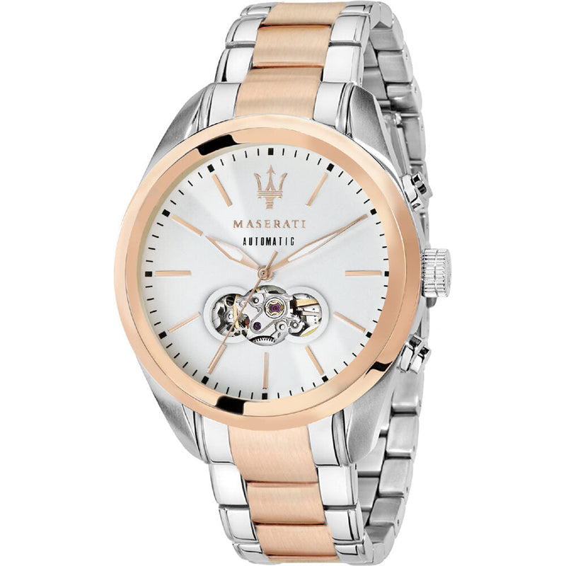 Maserati Traguardo Automatic Silver Open Heart Dial Men's Watch R8823112001 - Watches of New Zealand