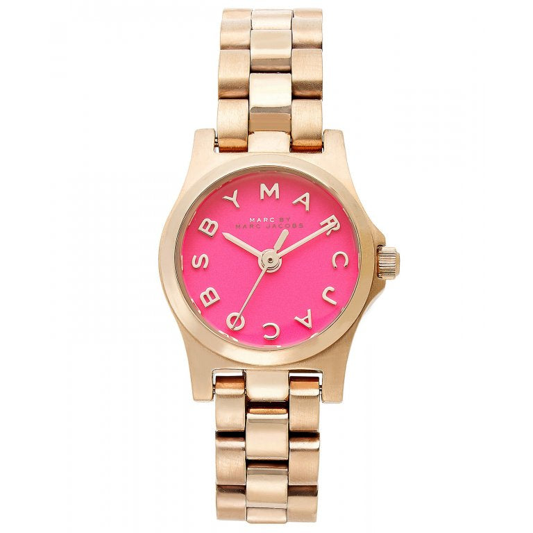 Marc by Marc Jacobs MBM3203 women's watch with pink dial and rose gold steel strap
